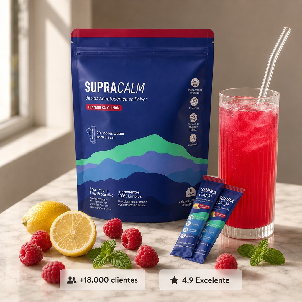 Persona en cocina con Supracalm — bienestar y calma